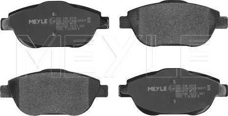Meyle 025 248 8318 — Zestaw klocków hamulcowych, hamulce tarczowe
