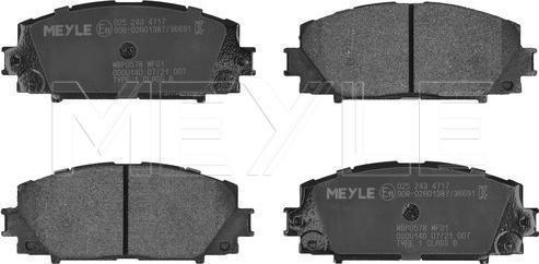 Meyle 025 243 4717 — Zestaw klocków hamulcowych, hamulce tarczowe