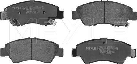Meyle 025 216 9715/W — Zestaw klocków hamulcowych, hamulce tarczowe