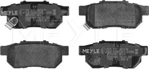 Meyle 025 217 3813/W — Zestaw klocków hamulcowych, hamulce tarczowe