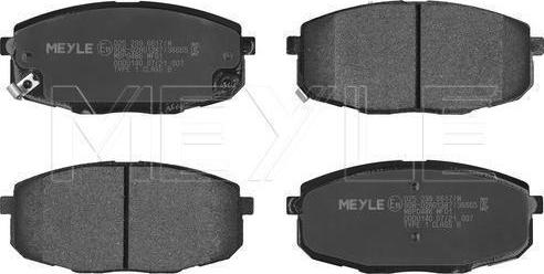Meyle 025 239 6617/W — Zestaw klocków hamulcowych, hamulce tarczowe