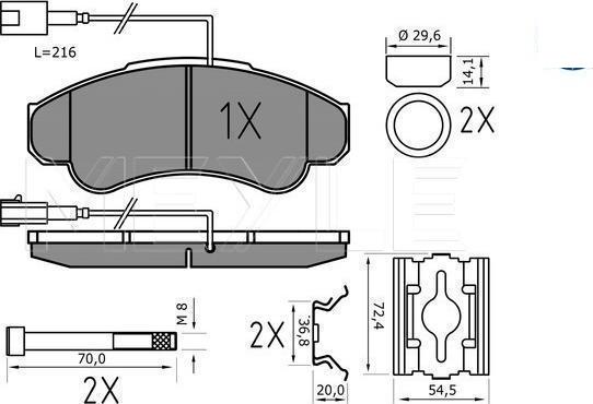Meyle 025 239 1919/PD - KLOCKI HAM. FIAT P. DUCATO 02-