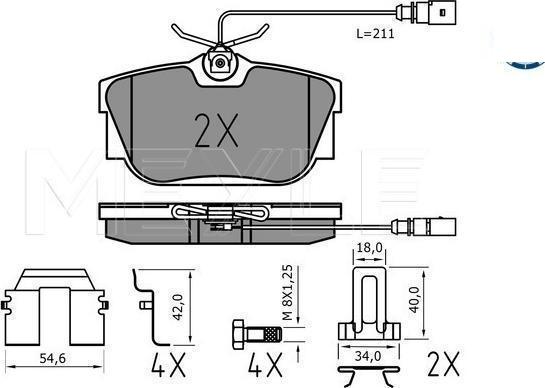 Meyle 025 234 4616/PD - KLOCKI HAM. VW T. SHARAN-GALAXY 00--T4 16 97-