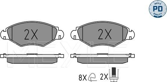 Meyle 025 235 9718/PD — Zestaw klocków hamulcowych, hamulce tarczowe