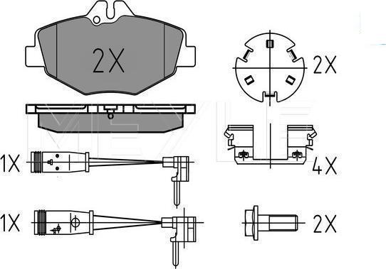 Meyle 025 237 4320/W - KLOCKI HAM. DB P. W211 02- Z CZUJNIKIEM