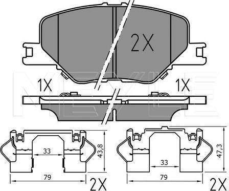 Meyle 025 228 3819/PD — Zestaw klocków hamulcowych, hamulce tarczowe
