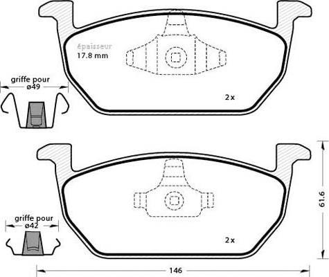 TRW GDB2159 - KLOCKI HAM. SEAT P. LEON 1.0-1.8 TSI-1.6-2.0 TDI 12-