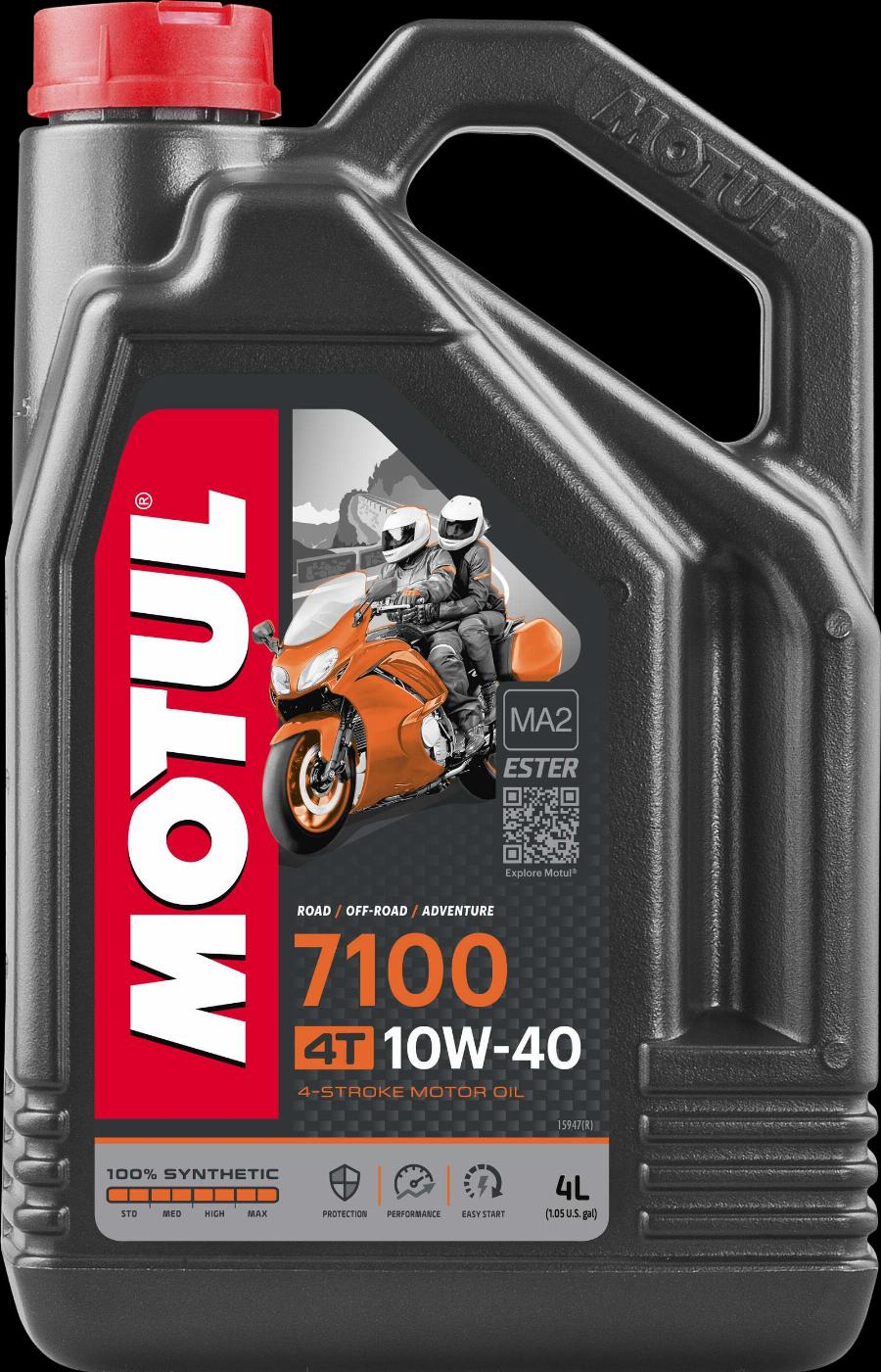 Motul 104092 - OLEJ MOTUL 10W40 4L 7100 MA2 4T - MOTOCYKLE