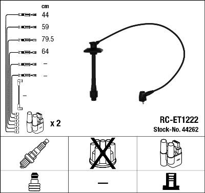 NGK 44262 - PRZEWODY WYS. NAP. TOYOTA RAV 4 I 2.0-2.0 16V 94-