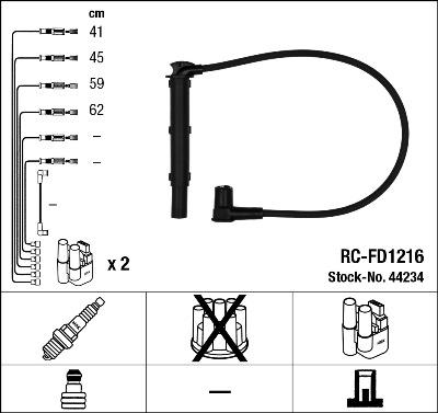 NGK 44234 - PRZEWODY WYS. NAP. FORD 2.0 GALAXY 95-06