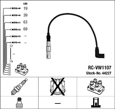 NGK 44227 - PRZEWODY WYS. NAP. VW GOLF 2.0 98-