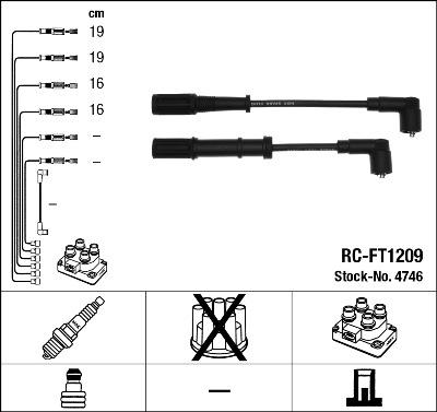 NGK 4746 — Zestaw przewodów zapłonowych