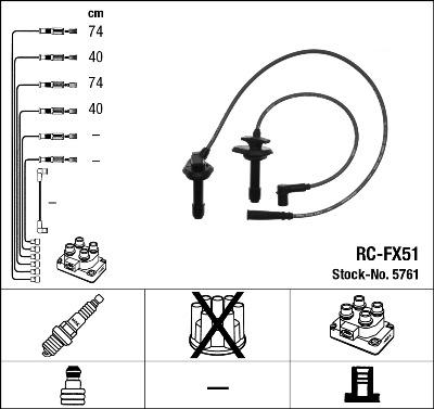 NGK 5761 - PRZEWODY WYS. NAP. SUBARU IMPREZA 2.0 TURBO 98-