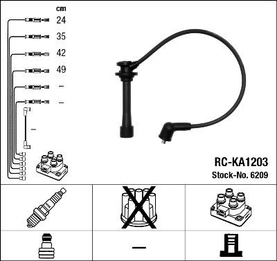 NGK 6209 - PRZEWODY WYS. NAP. KIA RIO