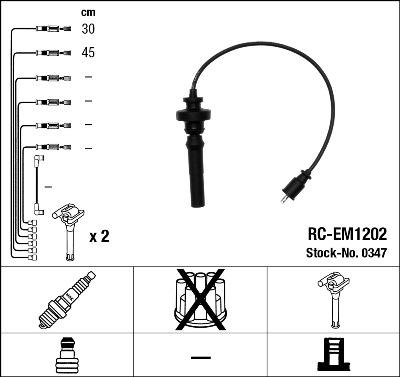NGK 0347 - PRZEWODY WYS. NAP. MITSUBISHI LANCER 1.3-1.6 03-