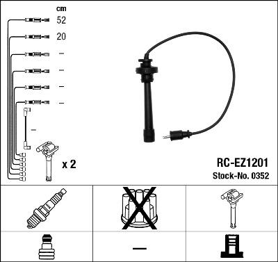 NGK 0352 — Zestaw przewodów zapłonowych