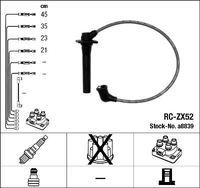 NGK 8839 - PRZEWODY WYS. NAP. MAZDA 323 1.9 16V 98-