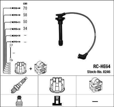 NGK 8246 - PRZEWODY WYS. NAP. HONDA CIVIC 1.6VTI 94-