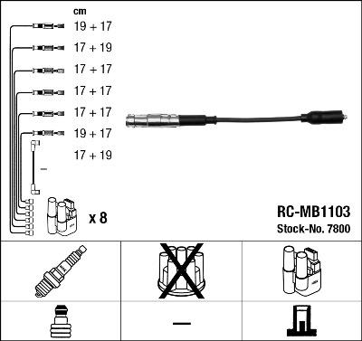 NGK 7800 — Zestaw przewodów zapłonowych