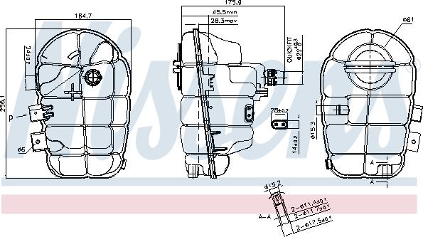 NISSENS 996145 — Zbiorniczek wyrównawczy, płyn chłodzący