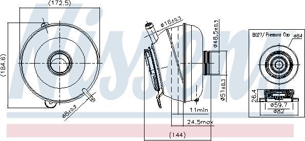 NISSENS 996251 — Zbiorniczek wyrównawczy, płyn chłodzący