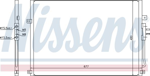 NISSENS 94464 - Skraplacz klimatyzacji