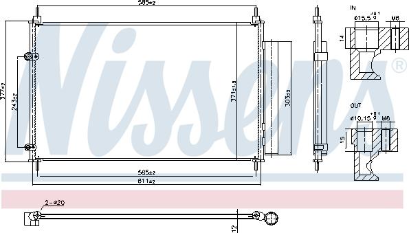 NISSENS 940953 — Skraplacz, klimatyzacja