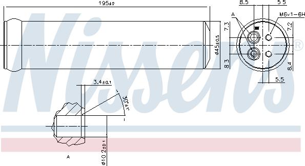 NISSENS 95569 - Osuszacz odbiornika klimatyzacji usuwający wilgoć i zanieczyszczenia z czynnika chłodniczego