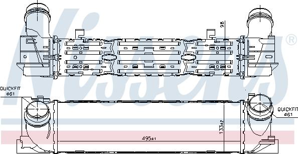 NISSENS 96450 - CHŁODNICA POWIETRZA DOŁADOWUJĄCEGO - INTERCOOLER