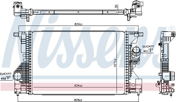 NISSENS 961560 - CHŁODNICA POWIETRZA DOŁADOWUJĄCEGO - INTERCOOLER