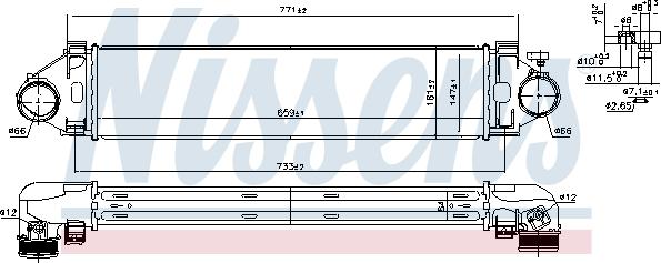 NISSENS 961501 - CHŁODNICA POWIETRZA DOŁADOWUJĄCEGO - INTERCOOLER