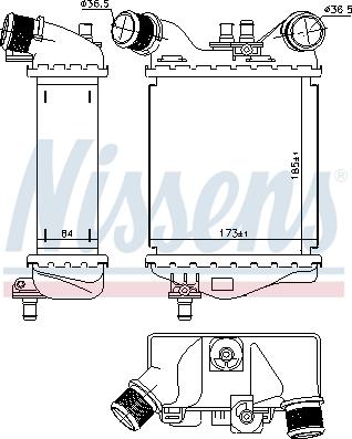 NISSENS 96167 - CHŁODNICA POWIETRZA DOŁADOWUJĄCEGO - INTERCOOLER