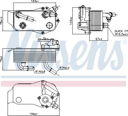 NISSENS 90736 — Chłodnica oleju, automatyczna przekładnia
