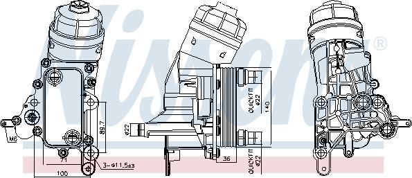 NISSENS 91343 — Chłodnica oleju, olej silnikowy