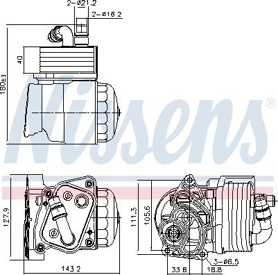 NISSENS 91323 — Chłodnica oleju, olej silnikowy