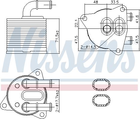 NISSENS 91286 — Chłodnica oleju, automatyczna przekładnia