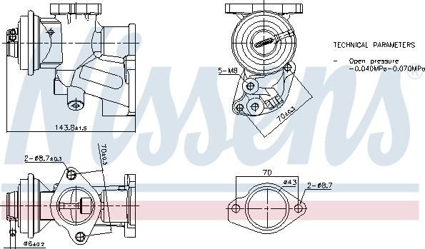NISSENS 98476 - ZAWÓR EGR OPEL 1.7D