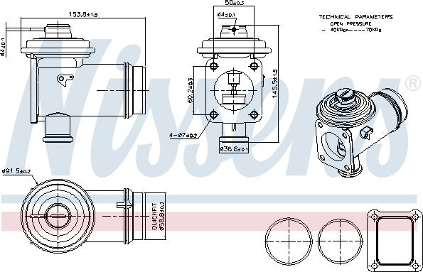 NISSENS 98352 - ZAWÓR EGR BMW 2.0D-3.0D