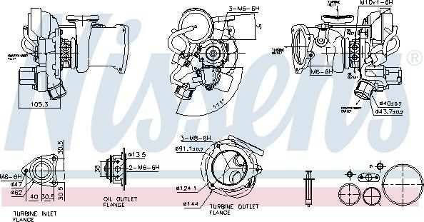 NISSENS 93454 - TURBO FORD 1.6ECOBOOST FOCUS III-MONDEO IV-KUGA II VOLVO 1.6T