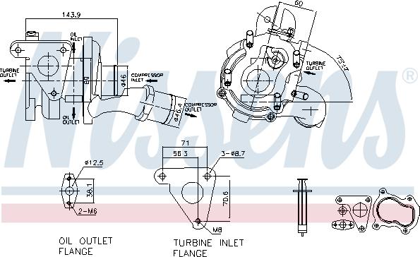 NISSENS 93093 - TURBO RENAULT 1.9DCI