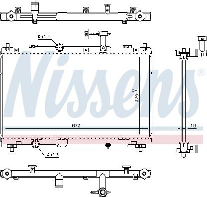 NISSENS 606736 — Chłodnica, układ chłodzenia silnika