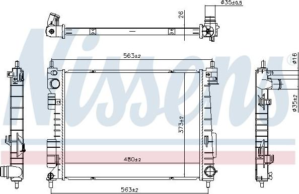 NISSENS 607369 — Chłodnica, układ chłodzenia silnika