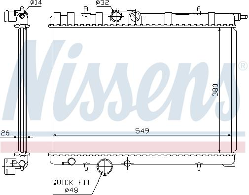 NISSENS 63697 — Chłodnica, układ chłodzenia silnika