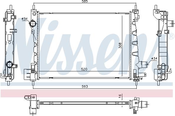 NISSENS 630796 - CHŁODNICA OPEL KARL 15-. CHEVROLET SPARK 15-. VAUXHALL VIVA 15-