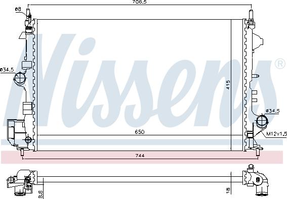 NISSENS 630789 — Chłodnica, układ chłodzenia silnika