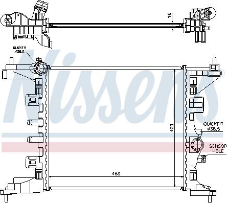 NISSENS 630734 - CHŁODNICA OPEL MERIVA B 10-. VAUXHALL MERIVA B 10-