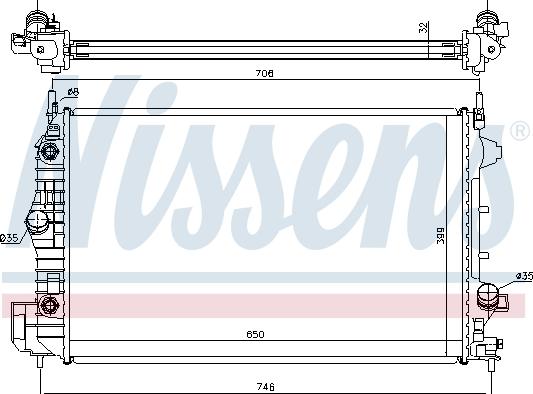 NISSENS 63113A - Główny grzejnik układu chłodzenia