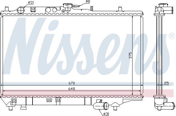 NISSENS 63390 - CHŁODNICA KIA SEPHIA 93-