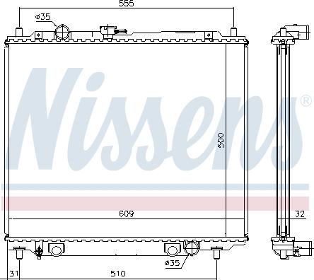 NISSENS 62801 - CHLODNICA PAJERO 90-