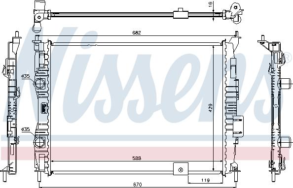 NISSENS 67364 - CHŁODNICA NISSAN QASHQAI J10 07-